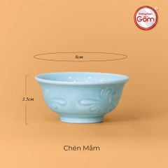 Bát Mắm Men Xanh Ngọc Vân Hoa Cúc