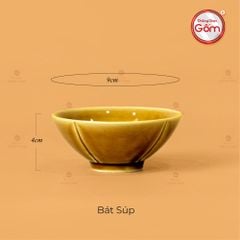 Bát Súp Men Nâu Vân Sen