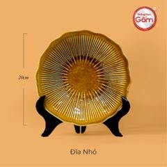 Bộ Bát Đĩa Men Nâu Vân Sen