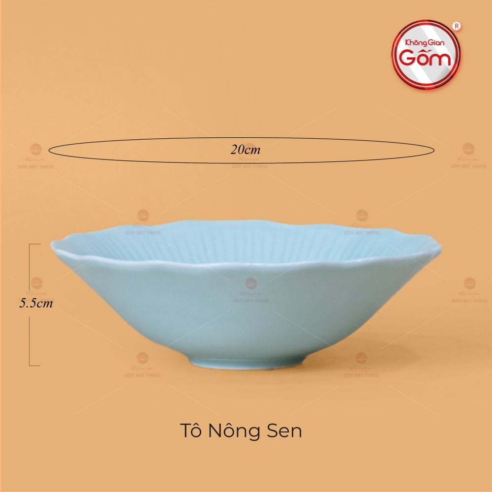 Bộ Bát Đĩa Men Xanh Ngọc Vân Sen