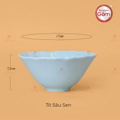 Bộ Bát Đĩa Men Xanh Ngọc Vân Sen