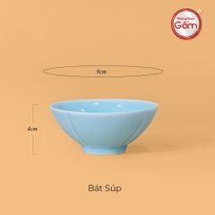 Bộ Bát Đĩa Men Xanh Ngọc Vân Sen