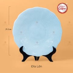 Bộ Bát Đĩa Men Xanh Ngọc Vân Sen