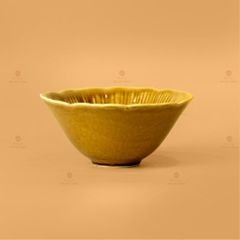 Bộ Bát Đĩa Men Nâu Vân Sen