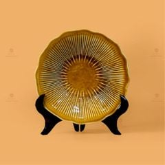 Bộ Bát Đĩa Men Nâu Vân Sen
