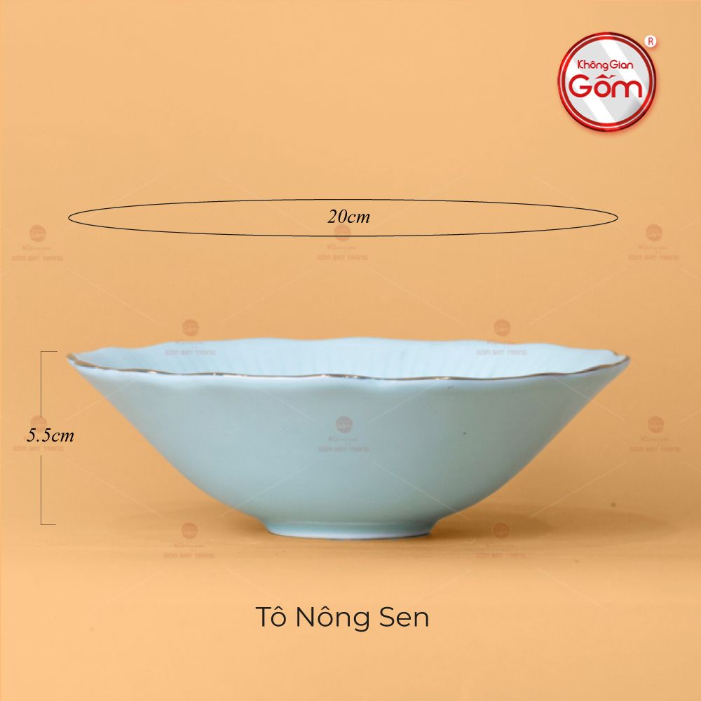 Tô Men Xanh Ngọc Vân Sen Kẻ Vàng