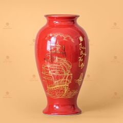 Lọ Hoa Thuận Buồm Xuôi Gió Vẽ Vàng