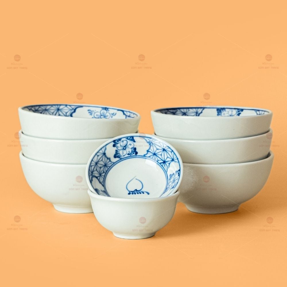 Bộ Bát Đĩa Hoa Mặt Trời Quả Đào