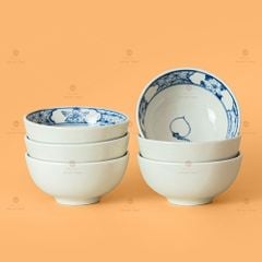 Bộ Bát Đĩa Hoa Mặt Trời Quả Đào