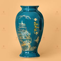 Lọ Hoa Thuận Buồm Xuôi Gió Vẽ Vàng