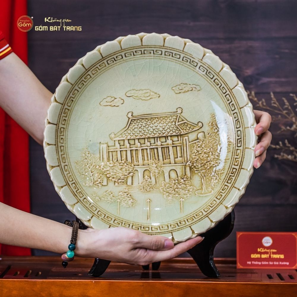 Đĩa Cảnh Trưng Bày Khắc Nổi