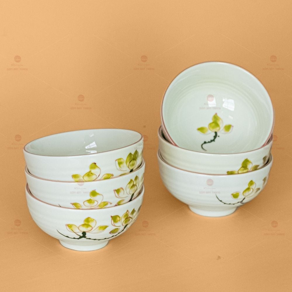 Bộ Bát Đĩa Hoa Mặt Trời Sen Vàng