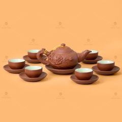 Bộ Ấm Trà Tử Sa Đắp Nổi Hoa Mai