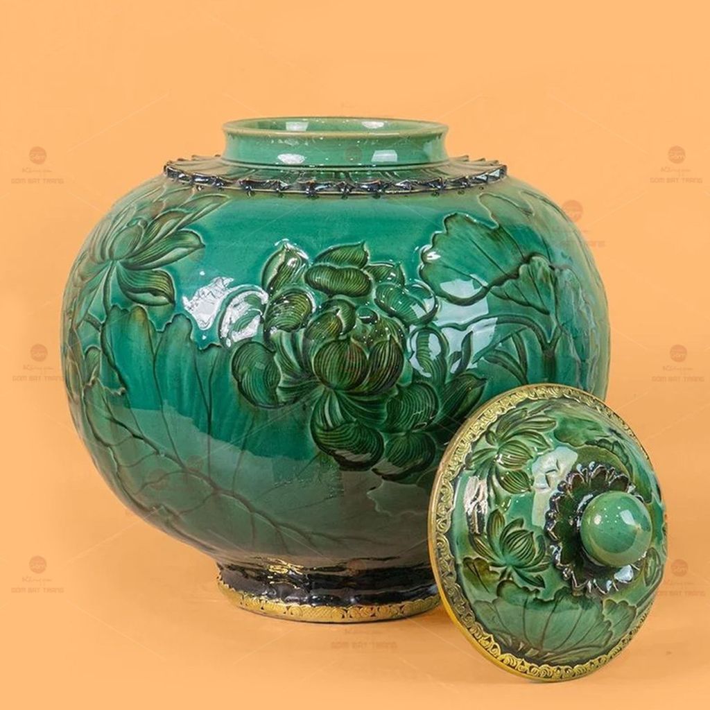Chum Ngâm Rượu Bọc Đồng Họa Tiết Hoa Sen
