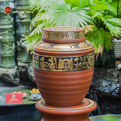 Chum Ngâm Rượu Trống Đồng Dát Vàng