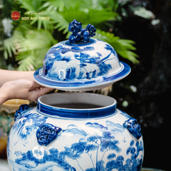 Chóe Ngâm Rượu Men Xanh Trắng 35L
