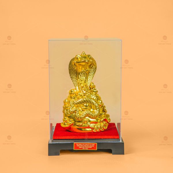 Tượng Linh Vật Rắn Mạ Vàng