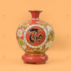 Quả Hút Lộc Men Đỏ Phúc Lộc Thọ Vẽ Vàng
