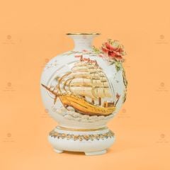 Quả Hút Lộc Men Trắng Thuận Buồm Xuôi Gió Vẽ Vàng