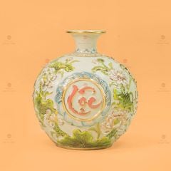 Quả Hút Lộc Men Trắng Rạn Phúc Lộc Thọ Vẽ Vàng