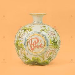 Quả Hút Lộc Men Trắng Rạn Phúc Lộc Thọ Vẽ Vàng