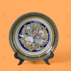 Đĩa Trưng Bày Đắp Nổi Chim Phượng