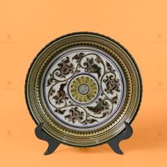 Đĩa Trưng Bày Đắp Nổi Hoa Dây Leo