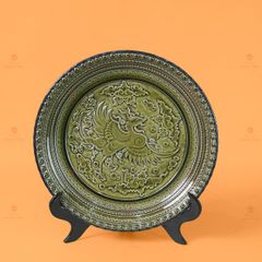 Đĩa Trưng Bày Đắp Nổi Phượng Hoàng Tung Cánh
