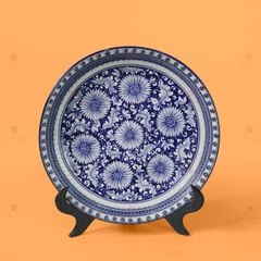 Đĩa Trưng Bày Men Xanh Bách Hoa Phú Quý