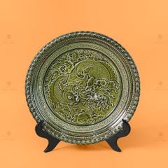 Đĩa Trưng Bày Đắp Nổi Cá Chép Hóa Rồng
