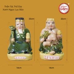 Tượng Thần Tài Thổ Địa Men Ngọc Lục Bảo