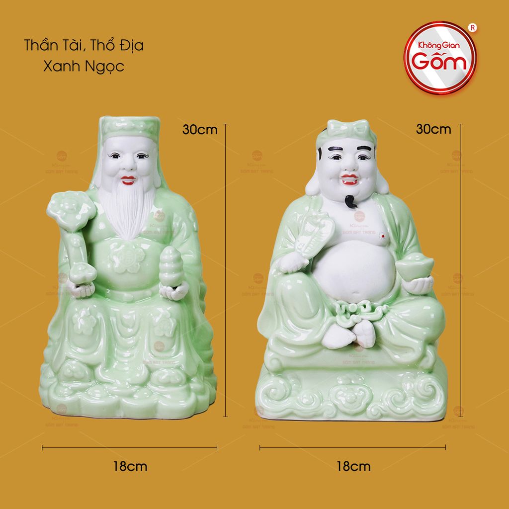 Tượng Thần Tài Thổ Địa Men Xanh Ngọc