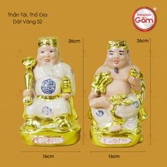 Tượng Thần Tài Thổ Địa Men Rạn Dát Vàng