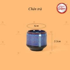 Bộ Ấm Chén Men Xanh Hỏa Biến Đốt Trúc Lòng Rêu