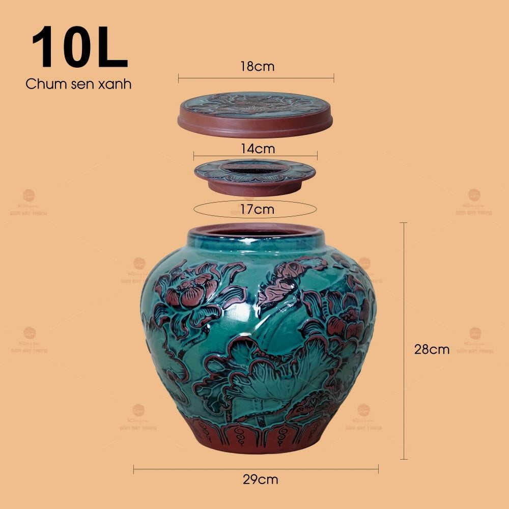 Chum Xanh Họa Tiết Hoa Sen