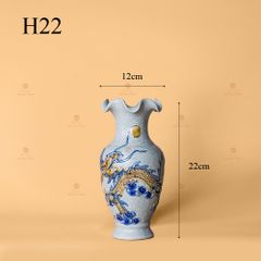 Lọ Hoa Miệng Lượn Men Rạn Nổi Họa Tiết Hồi Long Hướng Nhật