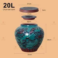 Chum Xanh Họa Tiết Hoa Sen