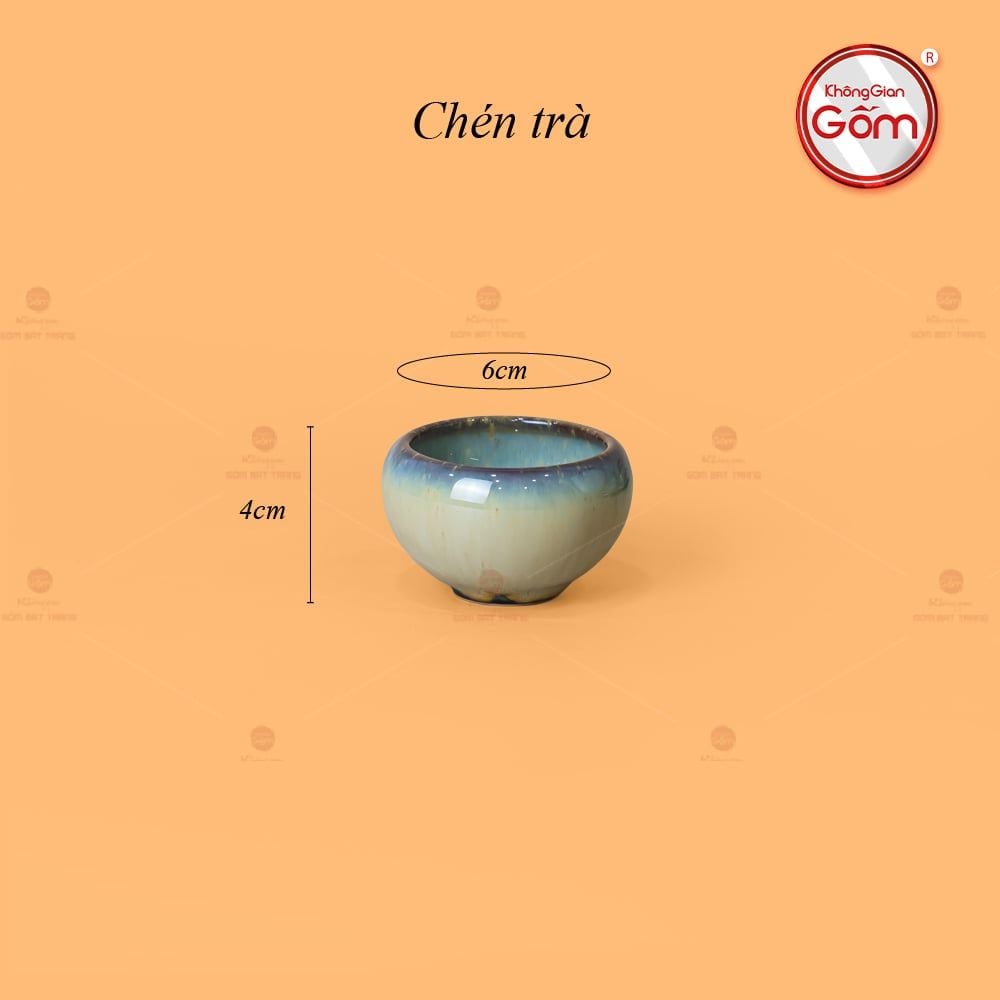 Bộ Ấm Trà Cao Men Hỏa Biến Khay Sen Dài