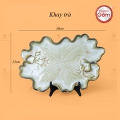 Bộ Ấm Trà Cao Men Hỏa Biến Khay Sen Dài