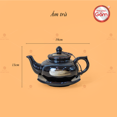 Bộ Ấm Trà Thiên Nga Xước Hoa Men Hỏa Biến