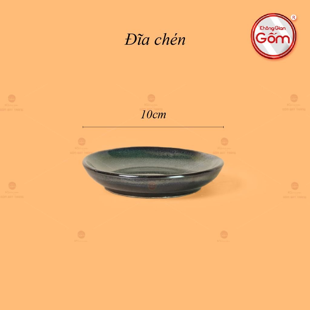Bộ Ấm Chén Cao Men Hỏa Biến Xanh Rêu Ngọc Thỏ