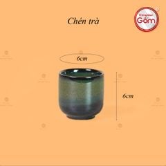 Bộ Ấm Chén Cao Men Hỏa Biến Xanh Rêu Ngọc Thỏ