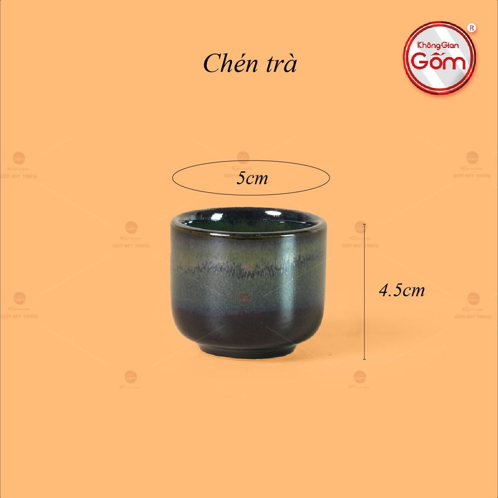 Bộ Ấm Chén Rêu Men Hỏa Biến Thỏ Ngọc