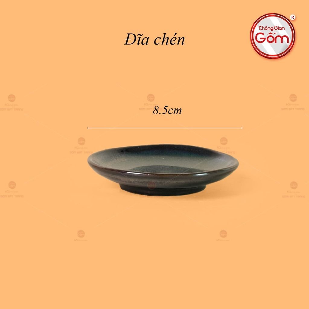 Bộ Ấm Chén Men Hỏa Biến Xanh Rêu Sen Ngọc Thỏ