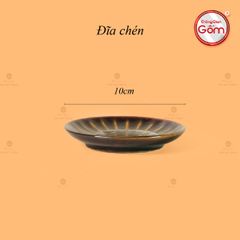 Bộ Ấm Chén Nâu Men Hỏa Biến Múi Lá