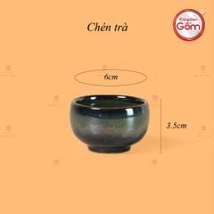 Bộ Ấm Chén Men Hỏa Biến Xanh Rêu Sen Ngọc Thỏ