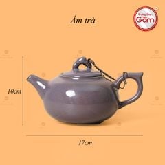Bộ Ấm Chén Men Hỏa Biến Tím Mật Quả Hồng