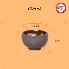 Bộ Ấm Chén Men Hỏa Biến Tím Mật Quả Hồng