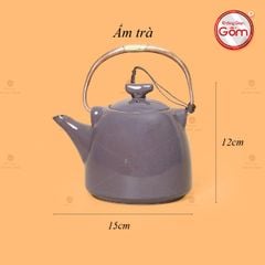Bộ Ấm Chén Siêu Men Xám Hỏa Biến Lòng Hoa