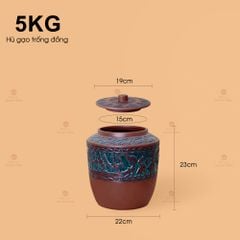Hũ Gạo Trống Đồng Men Xanh